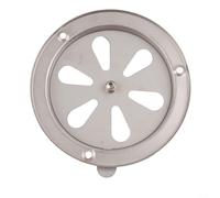 Amortiguador de ventilación de acero inoxidable de 125 mm para parrilla de barbacoa, rejilla ajustable para horno con palanca de control suave, cubierta de ventilación redonda plateada