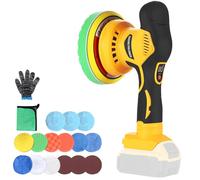 Amortiguador inalámbrico para automóvil compatible con batería Dewalt de 20 V MAX, kit de enceradora de coche de 6 pulgadas con bloque de órbita de 9 mm y control de 8 velocidades para detalles del