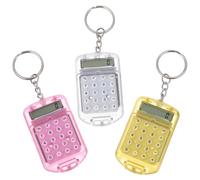Amosfun 3 Piezas Calculadora Mini Llavero Calculadora Electrónica de Plástico, Pantalla Clara, bajo Consumo, para Oficina y Estudio, para Estudiantes