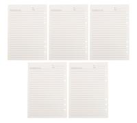 Amosfun 5 Piezas Papel de Recarga A5, Cuaderno de Hojas Sueltas, 6 Agujeros, Papel Blanco, Superficie Lisa, para Carpetas o Planificadores de Anillas 6, Diario y Journaling, 5