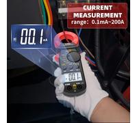 Amperímetro de fuga, pinza amperimétrica digital, medidor mA, voltaje, resistencia, medición de continuidad. Negro Otros