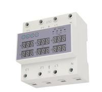 Amperímetro de Voltímetro de Riel DIN Trifásico, AC 390 a 500V Protector de Sobrecorriente de Sobretensión Automático Ajustable de Respuesta Rápida, Pantalla Digital Segura (40A)
