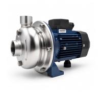 Ampika FCP 1,5/15-AM Bomba centrífuga alimentaria 380V trifásica - Acero inox AISI 304, 1500 l/h, altura 15 m, motor 0,37 kW IP55, juntas de vitón, para leche, zumos y agua potable
