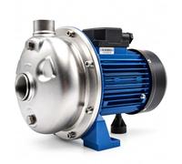Ampika FCP 6,0/20-AM Bomba centrífuga alimentaria 380V TRIFÁSICA - Acero inox AISI 304, 6000 l/h, altura 20 m, motor 1 kW IP55, juntas de vitón, para leche, zumos y limpieza CIP