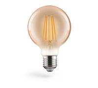 Amplificador. fila. LED, E27, 650lm 8W, vintage Globe 80, inten. regl., blc chd