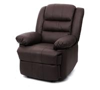 Amplio y cómodo sillón reclinable para tv en piel marrón y pvc 101x87x100 cm 04_0006883