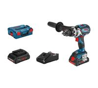 AMPShare 18V Taladro atornillador percutor de batería GSB 18V-110 C (18 V, 2 baterías, 4 Ah, 110 Nm, Con maletín)