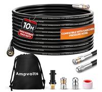 Ampvolts 10M Desatascador de Tuberías a Presión - 400 Bar/5800 PSI, Compatible con Hidrolimpiadoras Karcher K2 K3 K4 K5 K6 K7 - Limpia Fácilmente Tuberías y Desagües Obstruidos