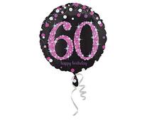 Amscan - 3378801 celebración 60th Foil Balloon prismáticas , color/modelo surtido