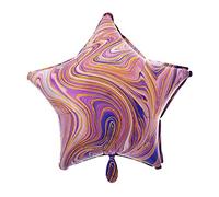 Amscan 4210101 Party Anagram Marblez - Globo de aluminio (48,2 cm), diseño de estrella morada, multicolor