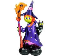 Amscan 4241811 - Globo de aluminio bruja terrorífica, tamaño aprox. 130 cm, globo AirLoonz de varias partes, se puede llenar con helio o aire, regalo, decoración, cumpleaños, carnaval, Halloween