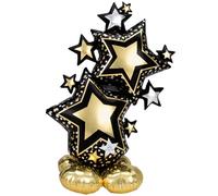 amscan 4246311 - Airloonz: Globo de cúmulos de estrellas (negro y dorado)