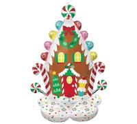 Amscan 4491411 - Globo AirLoonz casita de jengibre, 81 cm x 129 cm, globo, Navidad, decoración