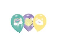 Amscan 9904307 Rainbow & Cloud - Globos (6 unidades), multicolor