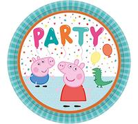amscan 9906329-66 - Platos de papel con licencia oficial de Peppa Pig Party - 8 unidades, multicolor