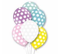 Amscan 9912743 - Globos de látex de 11 pulgadas con lunares pastel surtidos, paquete de 6