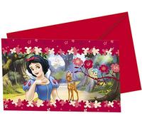 Amscan - Disney Princess Snow Wite Teme Invitation Cards and Envelopes - Pack of 6