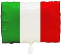 Amscan Globo de aluminio con diseño de bandera italiana, decoración y regalo, tamaño: 30 x 40 cm, para aire y helio, color verde, blanco y rojo, bandera de Italia, decoración para fiestas