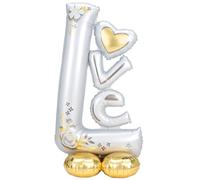 Amscan Globos grandes de papel de aluminio L-O-V-E 73 x 58 pulgadas (147 cm)