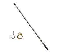 AMSLSIU Accesorios del kit del Para sistema de bajada de escalera Barra tracción acero inoxidable Cómodo acceso al ático Gancho almacenamiento Cuerdas cable Poste extensión Gancho