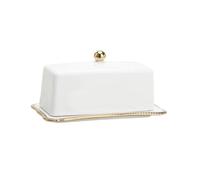 AMSLSIU Mantequera de cerámica elegante y minimalista de gran capacidad con tapa, ideal para almacenar quesos en casa. Caja para conservar la frescura.
