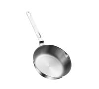AMSLSIU Sartén ergonómica de acero inoxidable antiadherente multiusos, perfecta para cocinar, redonda, para cocina, antiadherente, para hacer tortillas, Plata, 16cm