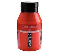 Amsterdam Pintura acrílica serie estándar Rojo naftol medio 396, tubo de 1000 ml, semiopaca, alta resistencia a la luz, viscosidad media