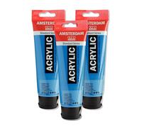 Talens Amsterdam Pintura Acrílica Standard Series, Cian Primario 120 mL, Resistencia Luz +++