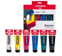 Amsterdam Standard Series Pintura Acrílica | Set de Teoría del Color (6 x 120 ml) | Colores Primarios + Verde, Negro y Blanco