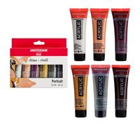 Amsterdam Standard Series Pintura Acrílica | Set Retrato (6 x 20 ml) | Colores Mezclables para Distintos Tonos de Piel