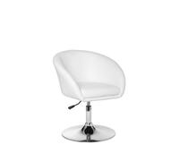 AMSTYLE Sillón relax de diseño sillón lounge Sillón cóctel de cuero sintético blanco | Sillón giratorio | Silla de comedor 120 kg | Sillón club imitación cuero | Silla giratoria Modern | Silla de sala de espera del sillón