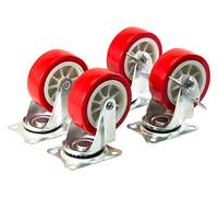 Amtech S5675 - Juego de ruedas giratorias (4 x 3" (75 mm), ruedas para muebles móviles con capacidad de carga de 200 kg, no deja marcas
