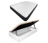amuéblate Online - Pack Colchón Fit Reversible + Canapé Abatible Gran Capacidad con Apertura Lateral | Color Blanco 105 x 190