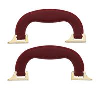 AMUSLESUR 2 Piezas Asa de Cuero Artificial Rojo para Maleta Diseño Ergonómico y Fácil Instalación, Adecuado para Proyectos DIY y Maletas de Viaje Minimalistas
