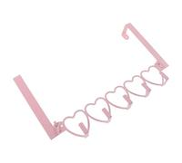 AMUSLESUR Ganchos para Colgar Puerta con 5 Ganchos con Diseño de Corazón, Toallero de Pared de Hierro Resistente y Elegante para Baño y Dormitorio