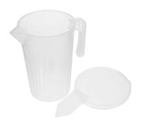 AMUSLESUR Jarra Medidora de Plástico Blanco de 2000 Ml Graduaciones Claras, Fácil de Limpiar y Que Previene Derrames para Uso Diario y Cocina Familiar Reutilizable