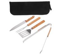 AMUSLESUR Juego de Utensilios para Parrilla de Acero Inoxidable con Diseño Ergonómico y Bolsa Portátil para Barbacoas al Aire Libre y Fiestas Playa
