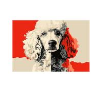 AMXBZC Animal abstracto Arte de la pared cuadros Animales Pintados de Colores Moderno Pared Arte Cartel para Sala de Estar decoración del hogar baño cuadros（Rojo-60x90cm Sin marco