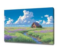AMXBZC Bosque Cuadros Salon Modernos Árboles de bosque coloridos Nórdico Minimalistas Plantas cuadros, Comedor Oficina Pasillo Cocina Y Baño póster（Azul-20x30cm Enmarcado