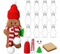 Amyhill 12 tarros de papel de seda de hombre de jengibre con luz LED para velas, decoración para hacer tu propio suministro de arte de Navidad para Navidad, vacaciones, fiestas, actividades
