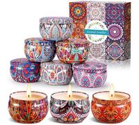 Amzeeniu Velas perfumadas Juego de regalo,9 Piezas Velas Aromaticas Vela de Viaje Aromaterapia Cera de Soja Natural Vela Velas Decorativas para Boda Cumpleaños Día de San Valentín Yoga Baño Dormitorio