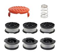 AMZSKU 6 Pack A6481 A6485 Bobina de hilo para cortabordes Black Decker STC1820CM STC1820PC STC1820EPC STC1840EPC ST5530 ST1823 GLC1823L20 (6 Pack + 1 cubierta + 1 muelle)