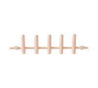 anaan Danza Perchero Pared Haya Maciza 5 Ganchos Plegables Colgador 50cm