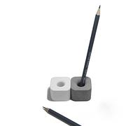 anaan Soporte Cepillo de Dientes Portacepillos Hormigon Baño Escritorio Set | Soporte para pinceles (2 piezas). Organizador individual de lapices. Accesorio casa estilo industrial, gris blanco.