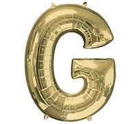 Anagram Letra G Foil Mylar Party Globo 34 pulgadas, oro blanco