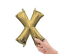 Anagram Letra X Foil Mylar - Globo de fiesta, 40,6 cm, oro blanco