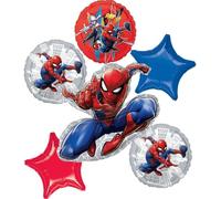 Anagram Suministros para fiesta de cumpleaños de Spider-Man, 6 piezas de decoración de ramo de globos