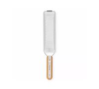 Anakel Home Rallador de cocina de acero inoxidable Full Circle de acero inoxidable, utensilio manual para cítricos, parmesano, chocolate y nuez moscada, rallador con mango de papel kraft, pie de silic