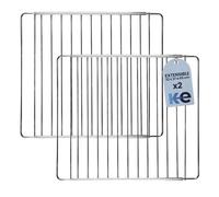 Anakel Home Set de 2 Rejillas de Horno Acero Inoxidable Extensible, Bandeja de Horno Universal | 32 x 37 cm hasta 65 cm, Tornillos Incluidos