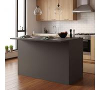 Analiza - Isla de Cocina, 125x90x90h cm Antracita, Modulable Hecho en Italia